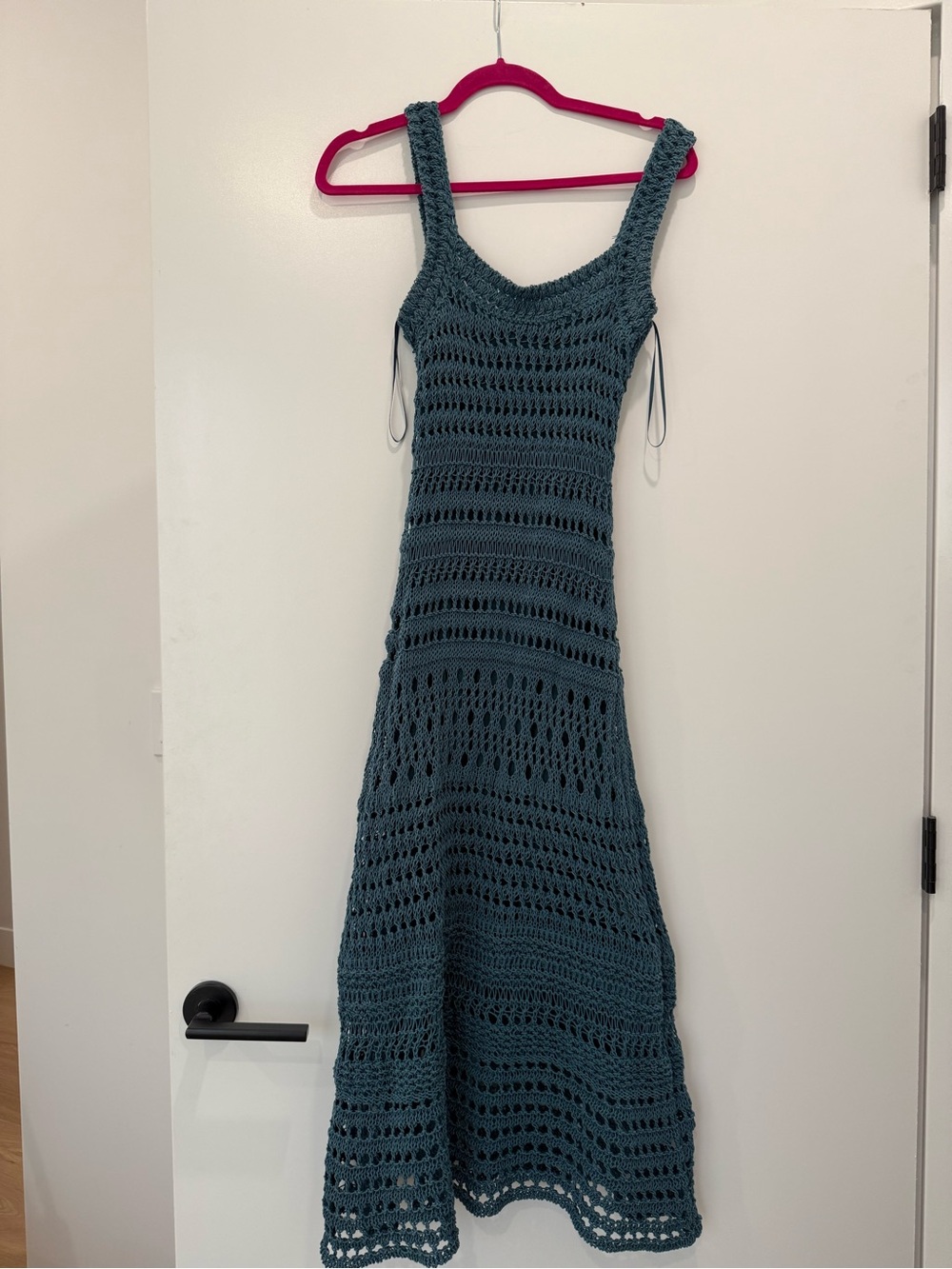 Vince Teal Crochet Maxi Dress - Sleeveless Knit